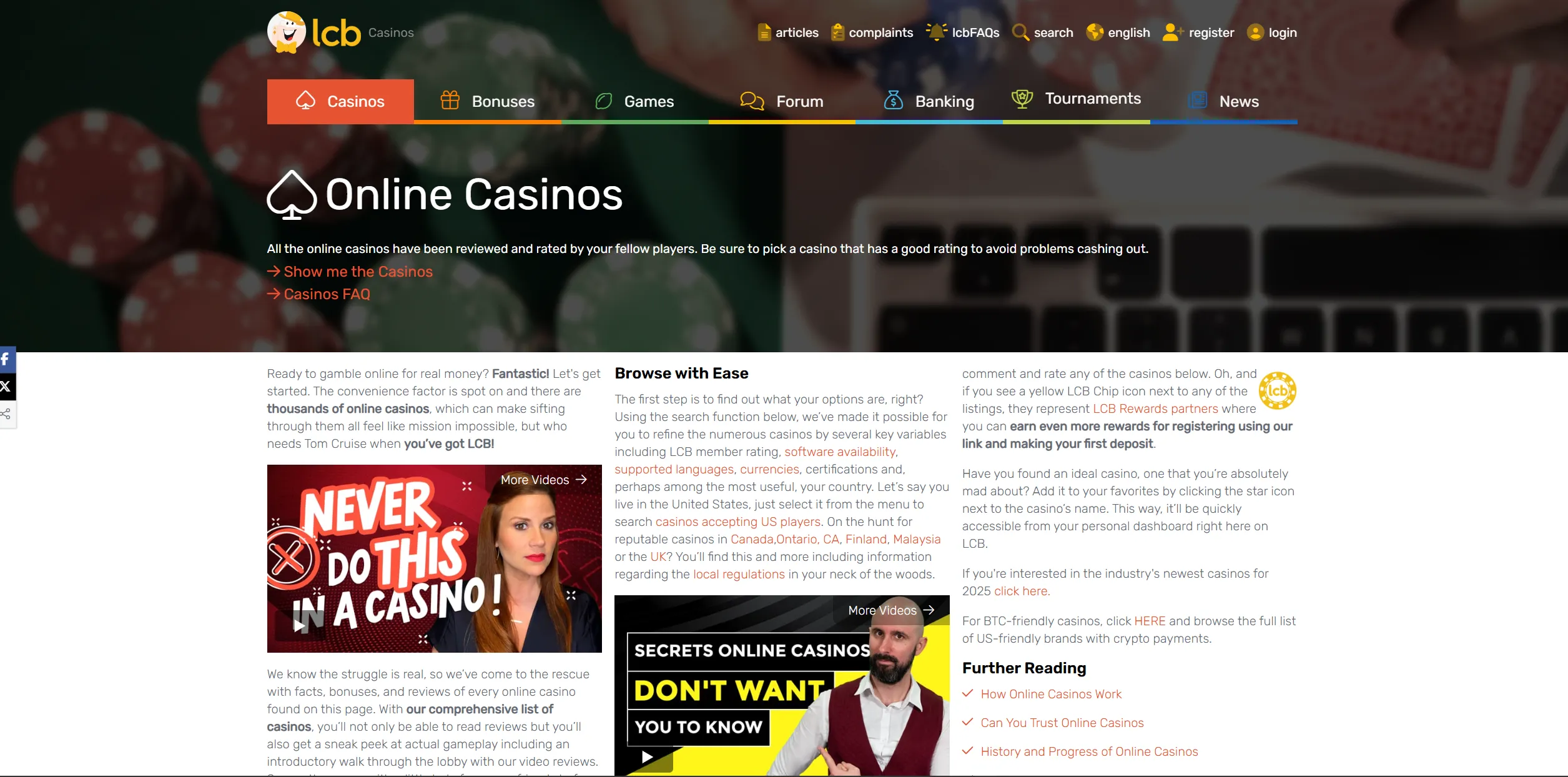 Screenshot of LCB.org - No Deposit Bonuses For South Africa 🦁 